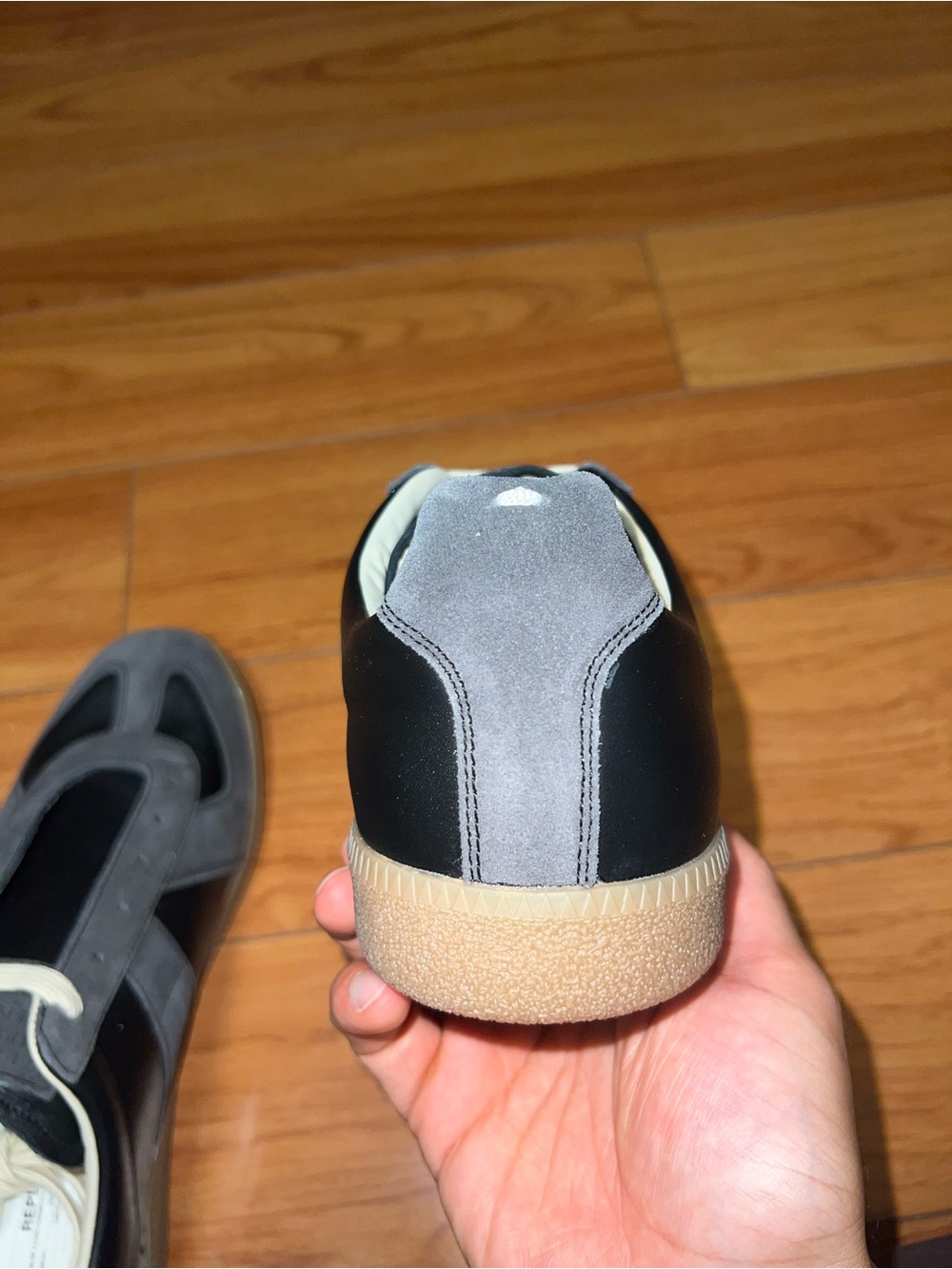 Maison Martin Margiela Gray Suede & Black Leather Sneakers - Picture 4 of 9